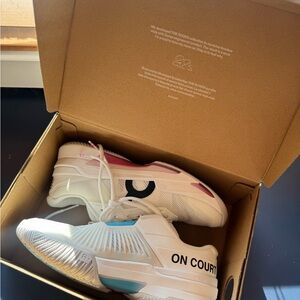 NWT: White and Pink On Cloud On Court Sneakers